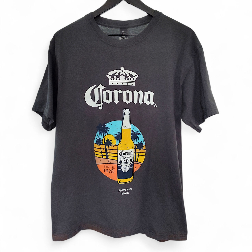 Corona Charcoal Grey Graphic Tee Mens Size Large